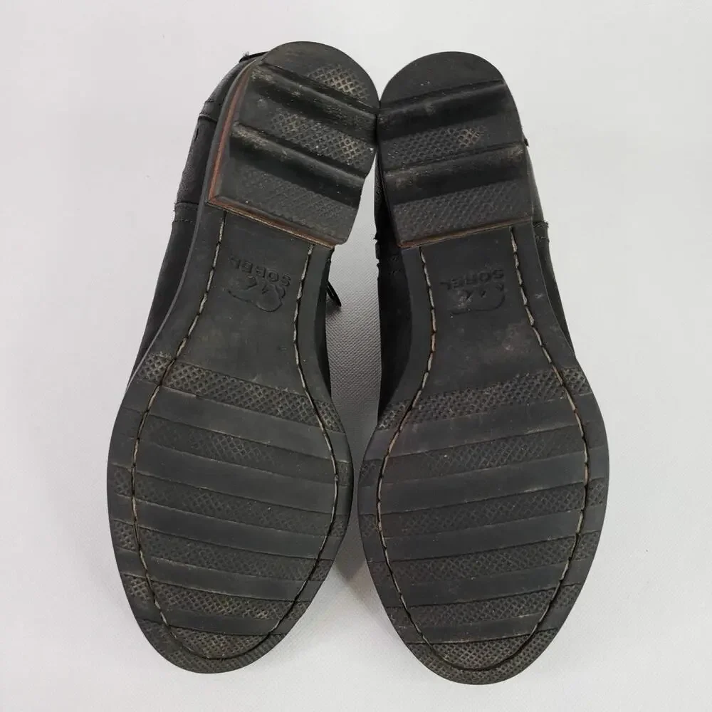 Sorel Lolla Ankle Chelsea Leather Ankle Boots Black Shoes Women's Size 8